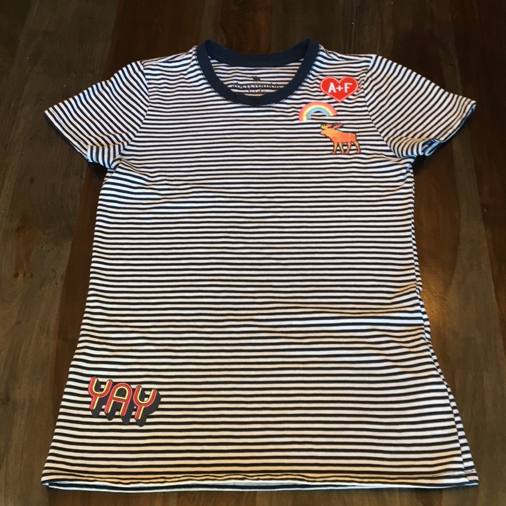 Abercrombie Kids Blue & White Striped Tee